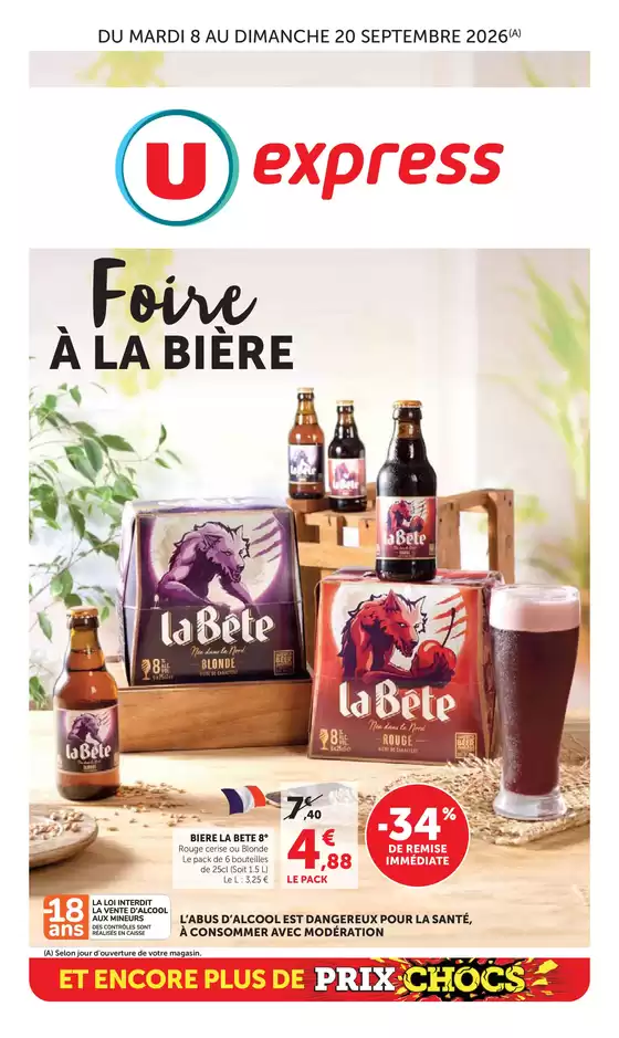 Catalogue U Express | Foire À LA BIÈRE | 2026-09-08T00:00:00.000Z - 2026-09-20T00:00:00.000Z