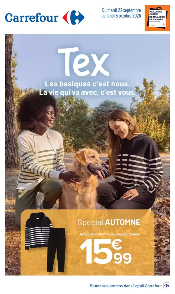 Catalogue Carrefour à Écoquenéauville | TEX SPÉCIAL AUTOMNE | 2026-09-22T00:00:00.000Z - 2026-10-05T00:00:00.000Z