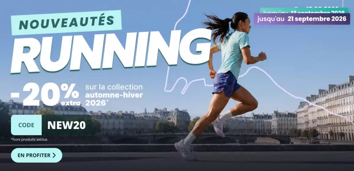 Catalogue Ekosport | Nouveautés running -20% | 2026-09-14T00:00:00.000Z - 2026-09-21T00:00:00.000Z