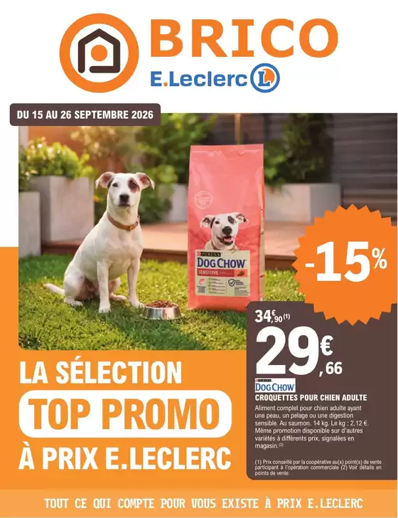 Catalogue E.Leclerc Brico | Les Promos Animalerie | 2026-09-15T00:00:00.000Z - 2026-09-26T00:00:00.000Z