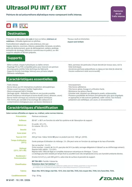Catalogue Zolpan à Biguglia | Ultrasol PU Int2FExt fiche technique | 2026-09-14T00:00:00.000Z - 2026-09-30T00:00:00.000Z