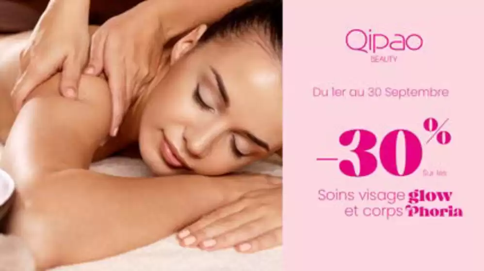 Catalogue à Strasbourg | Profitez de -30% sur les soins visage Glow et Corps Phoria chez Qipao Beauty La Coupole. | 2026-09-15T00:00:00.000Z - 2026-09-30T00:00:00.000Z
