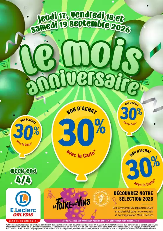 Catalogue E.Leclerc | ANNIVERSAIRE 4 | 2026-09-17T00:00:00.000Z - 2026-10-31T00:00:00.000Z