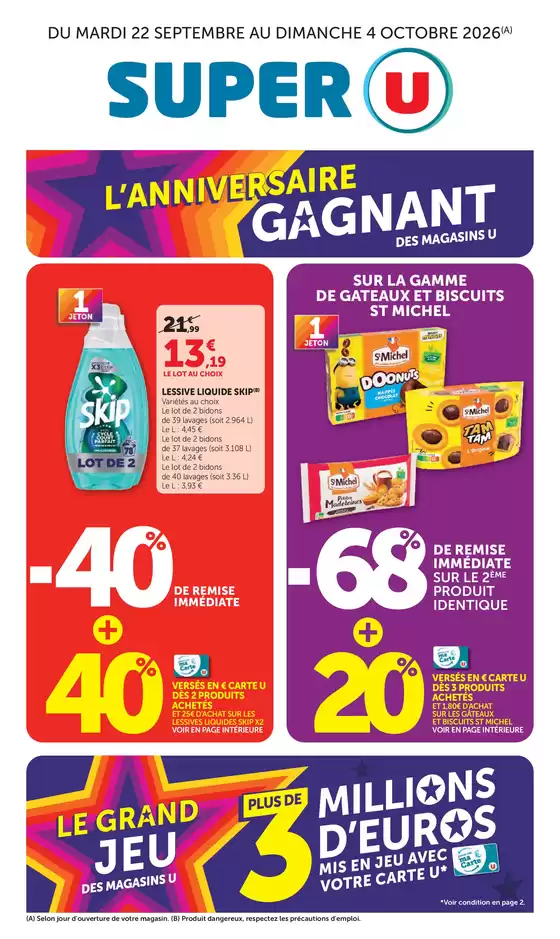 Catalogue Super U à Saint-Jean-de-Soudain | Quinzaine Commerçante | 2026-09-22T00:00:00.000Z - 2026-10-04T00:00:00.000Z
