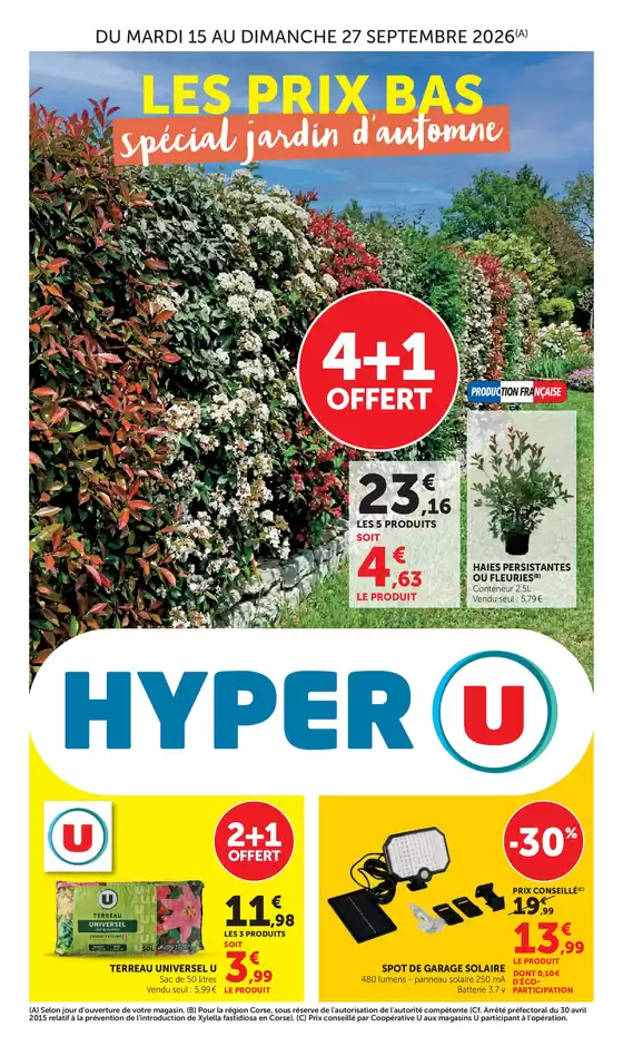 Catalogue Hyper U à Thuré | Spécial Jardin | 2026-09-15T00:00:00.000Z - 2026-09-27T00:00:00.000Z