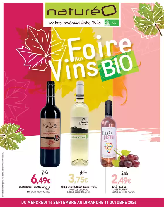Catalogue NaturéO | Foire Aux Vins BIO | 2026-09-16T00:00:00.000Z - 2026-10-11T00:00:00.000Z