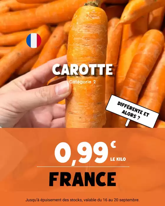 Catalogue Nous anti gaspi à Huriel | Le secret le mieux gardé du rayon fruits et légumes : ils sont justes... normaux. | 2026-09-16T00:00:00.000Z - 2026-09-20T00:00:00.000Z
