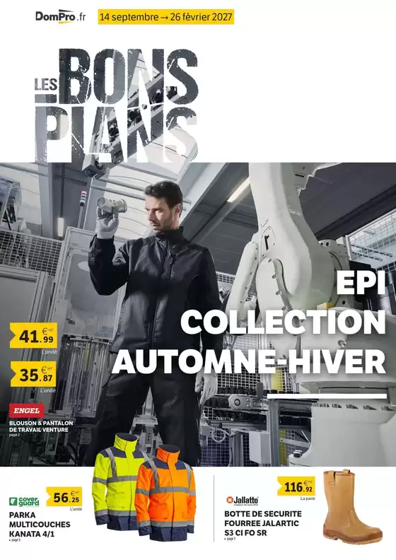 Catalogue DomPro à Lombrès | Bons Plans EPI Automne Hiver 2026 | 2026-09-16T00:00:00.000Z - 2027-02-26T00:00:00.000Z