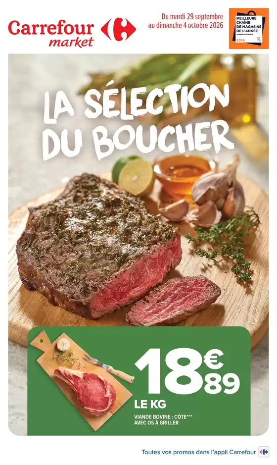Catalogue Carrefour Market à Bletterans | LA SÉLECTION DU BOUCHER | 2026-09-29T00:00:00.000Z - 2026-10-04T00:00:00.000Z