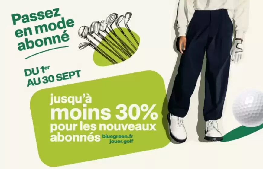 Catalogue Blue Green à Hœrdt | Offert jusqu'à 30% de réduction sur un nouvel abonnement UGolf et Bluegreen | 2026-09-18T00:00:00.000Z - 2026-09-30T00:00:00.000Z