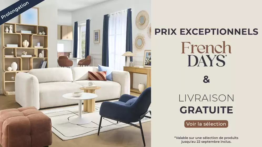 Catalogue Miliboo à Céreste | Prix exceptionnels FRENCH DAYS | 2026-09-18T00:00:00.000Z - 2026-09-22T00:00:00.000Z