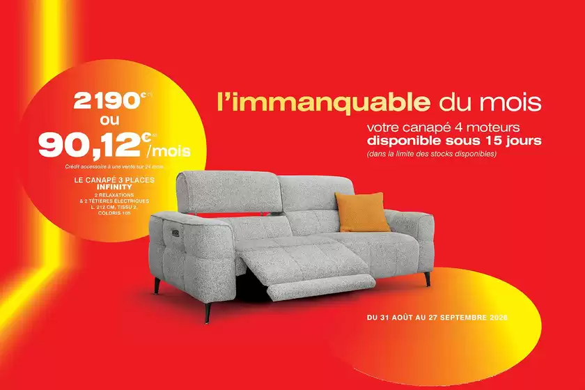 Catalogue Home Salons | 4 MOTEURS : 2 RELAXATIONS ELECTRIQUES - 2 TÊTIÈRES ELECTRIQUES | 2026-09-18T00:00:00.000Z - 2026-09-27T00:00:00.000Z