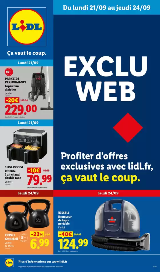 Catalogue Lidl à Cergy | Les Exclus Web de la semaine | 2026-09-21T00:00:00.000Z - 2026-09-24T00:00:00.000Z
