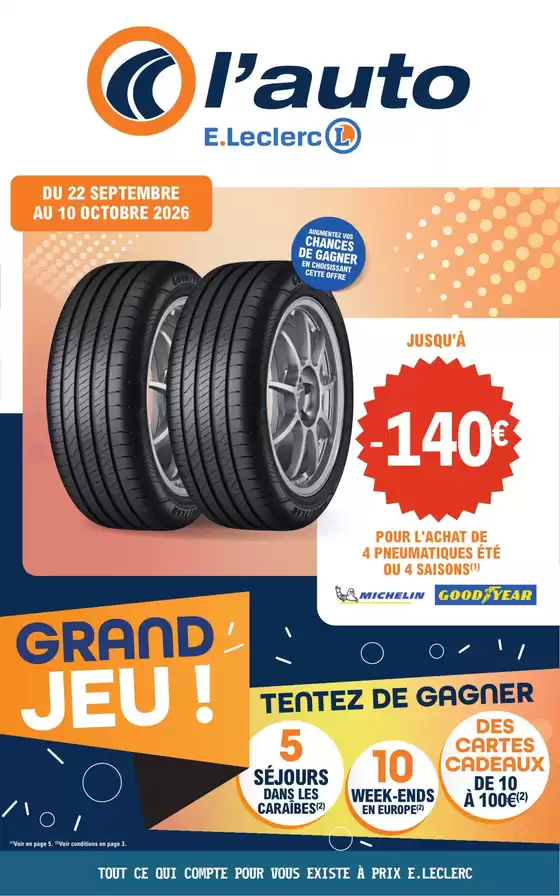 Catalogue E.Leclerc L'Auto | JEU ANNIVERSAIRE | 2026-09-22T00:00:00.000Z - 2026-10-10T00:00:00.000Z