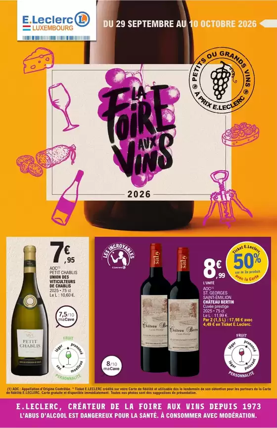 Catalogue E.Leclerc | FOIRE AUX VINS | 2026-09-29T00:00:00.000Z - 2026-10-10T00:00:00.000Z
