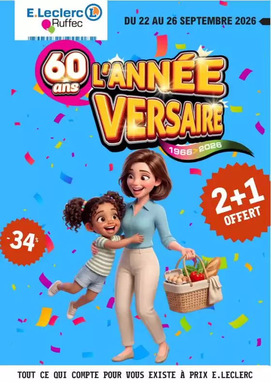 Catalogue E.Leclerc à Saint-Hilaire-du-Harcouët | Lannée-versaire ! | 2026-09-22T00:00:00.000Z - 2026-09-26T00:00:00.000Z