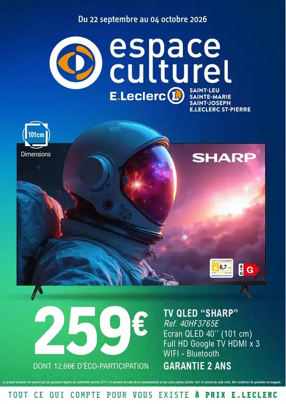 Catalogue E.Leclerc | Espace culturel | 2026-09-22T00:00:00.000Z - 2026-10-04T00:00:00.000Z
