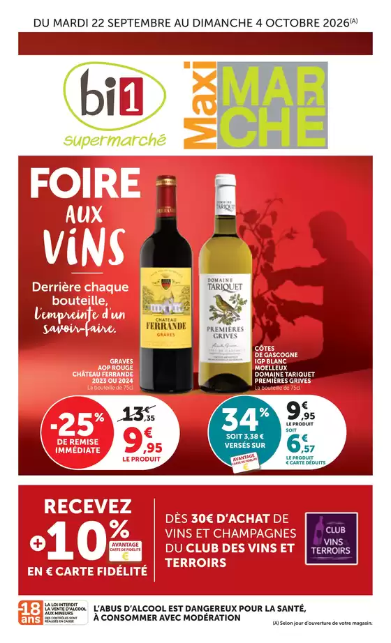 Catalogue Bi1 à Sainte-Maxime | Foire Aux Vins Automne | 2026-09-22T00:00:00.000Z - 2026-10-04T00:00:00.000Z