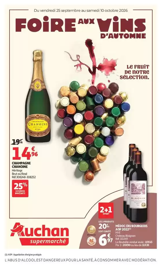 Catalogue Auchan Supermarché à Sainte-Maxime | FOIRE AUX VINS | 2026-09-22T00:00:00.000Z - 2026-10-11T00:00:00.000Z