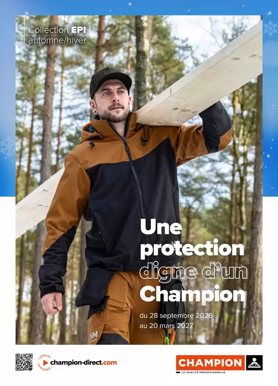 Catalogue Champion Direct | Une protection digne d’un Champion | 2026-09-22T00:00:00.000Z - 2027-03-20T00:00:00.000Z