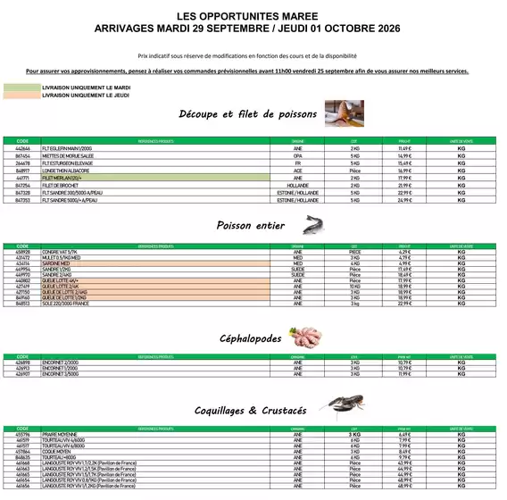 Catalogue Promocash à Choisey | Offre marée | 2026-09-25T00:00:00.000Z - 2026-10-01T00:00:00.000Z