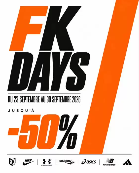 Catalogue Footkorner | FK DAYS | Jusqu'à -50% ! | 2026-09-25T00:00:00.000Z - 2026-09-30T00:00:00.000Z