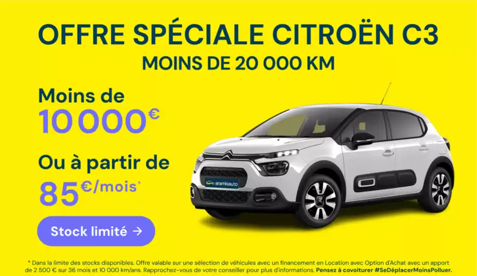 Catalogue Aramis Auto à Châlette-sur-Loing | Offre spéciale Citroën C3 | 2026-09-28T00:00:00.000Z - 2026-10-11T00:00:00.000Z