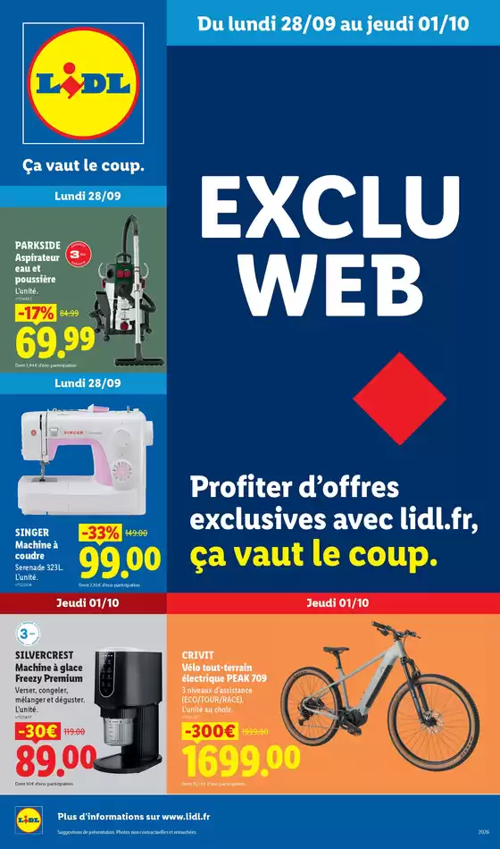 Catalogue Lidl à | Les Exclus Web de la semaine | 2026-09-28T00:00:00.000Z - 2026-10-01T00:00:00.000Z