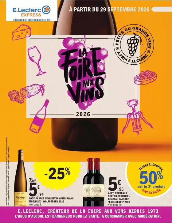 Catalogue E.Leclerc Express | FOIRE AUX VINS AUTOMNE - Express | 2026-09-29T00:00:00.000Z - 2026-10-10T00:00:00.000Z