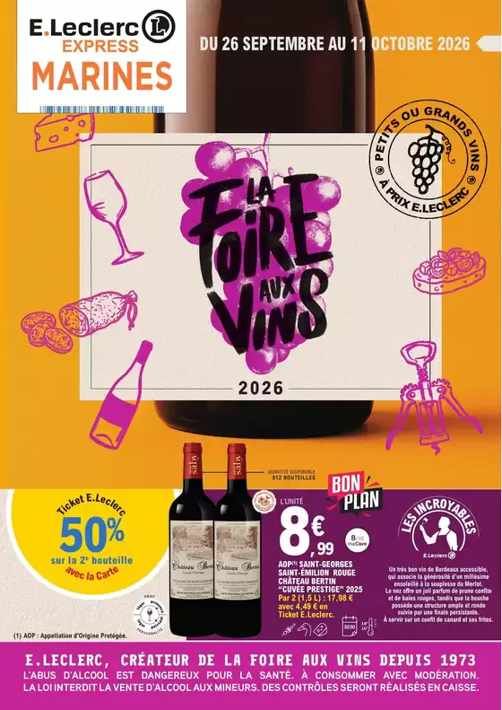 Catalogue E.Leclerc Express | REPIQUAGE FOIRE AUX VINS | 2026-09-26T00:00:00.000Z - 2026-10-11T00:00:00.000Z