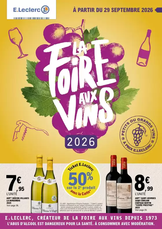 Catalogue E.Leclerc à Clamart | FOIRE AUX VINS - MIXTE | 2026-09-29T00:00:00.000Z - 2026-10-10T00:00:00.000Z