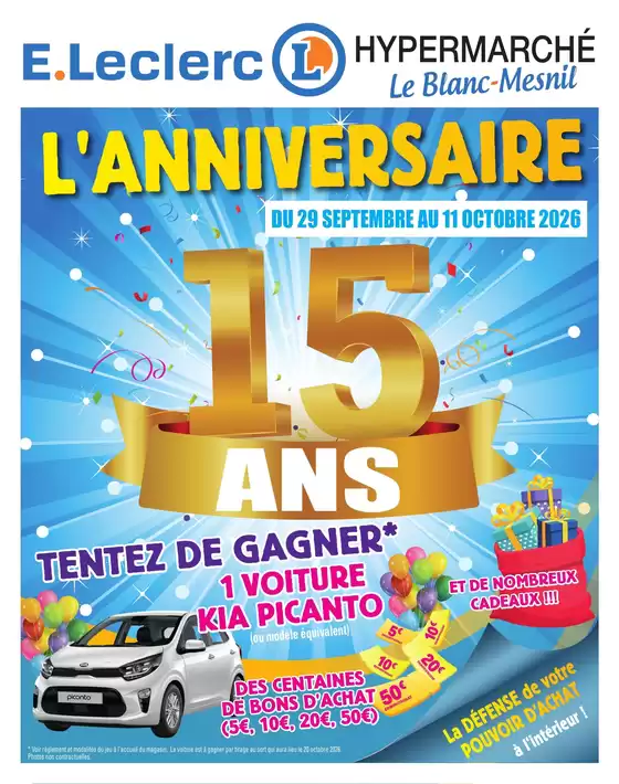 Catalogue E.Leclerc à Royan | ANNIVERSAIRE 15 ANS MAGASIN | 2026-09-29T00:00:00.000Z - 2026-10-11T00:00:00.000Z