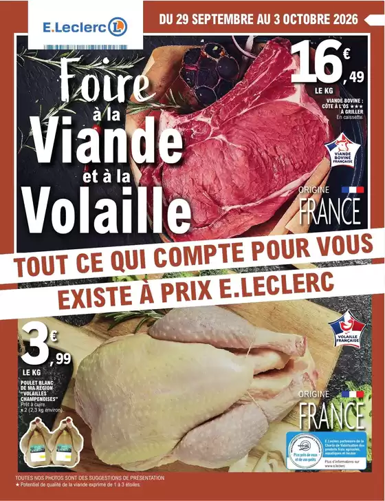Catalogue E.Leclerc à Riec-sur-Bélon | FOIRE A LA VIANDE & VOLAILLE 2 | 2026-09-29T00:00:00.000Z - 2026-10-03T00:00:00.000Z