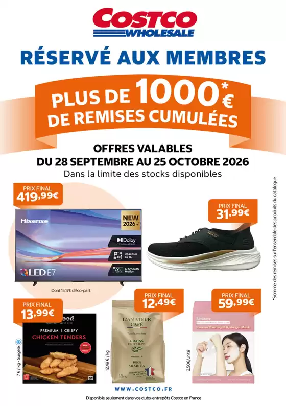 Catalogue Costco | Offres et promotions actuelles | 2026-09-28T00:00:00.000Z - 2026-10-25T00:00:00.000Z