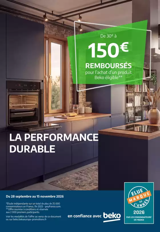 Catalogue MDA à Trélivan | 5003 MODALITES BEKO OCT NOV 2026 LA PERFORMANCE DURABLE | 2026-09-28T00:00:00.000Z - 2026-11-15T00:00:00.000Z