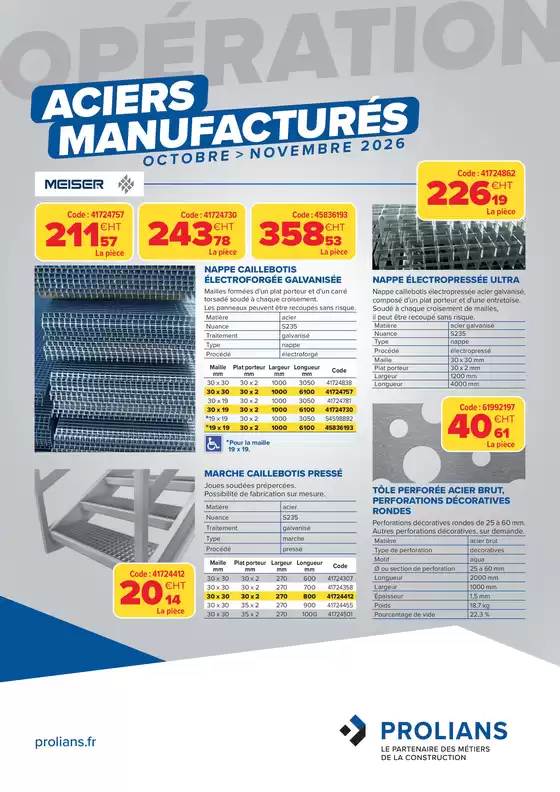Catalogue Prolians | Operation aciers manufactures edition 2026 PROLIANS | 2026-10-01T00:00:00.000Z - 2026-11-30T00:00:00.000Z