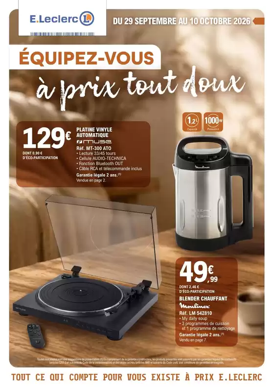 Catalogue E.Leclerc à La Limouzinière | LES PRIX QUI RECHAUFFENT | 2026-09-29T00:00:00.000Z - 2026-10-10T00:00:00.000Z