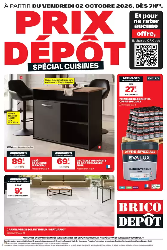 Catalogue Brico Dépôt à Puy-Saint-André | PRIX DÉPÔT SPÉCIAL CUISINES | 2026-10-02T00:00:00.000Z - 2026-10-15T00:00:00.000Z