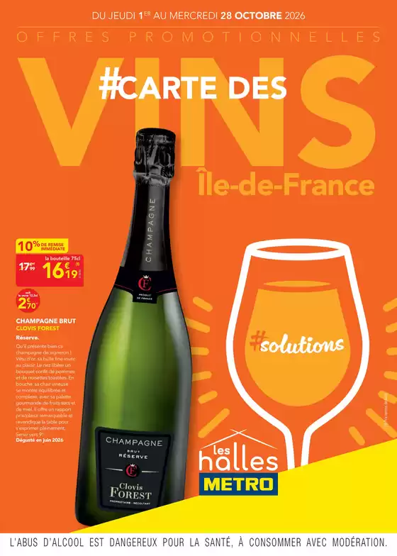 Catalogue Metro à Pougues-les-Eaux | Carte des vins - Île de France | 2026-10-02T00:00:00.000Z - 2026-10-28T00:00:00.000Z
