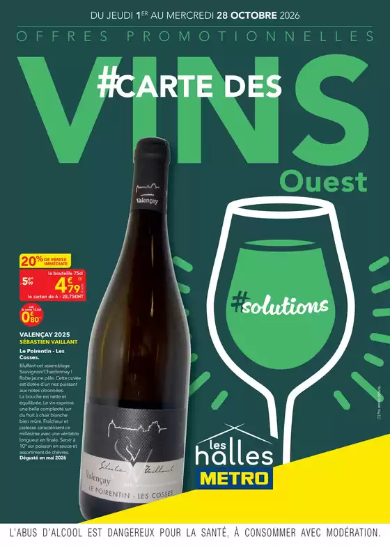 Catalogue Metro à Les Attaques | Carte des vins - Ouest | 2026-10-02T00:00:00.000Z - 2026-10-28T00:00:00.000Z