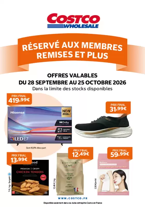 Catalogue Costco | Bons plans exclusifs | 2026-09-28T00:00:00.000Z - 2026-10-25T00:00:00.000Z