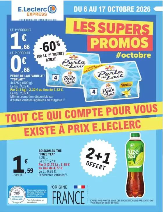 Catalogue E.Leclerc Express | SUPERS PROMOS #Octobre (DM22B) - EXPRESS | 2026-10-06T00:00:00.000Z - 2026-10-17T00:00:00.000Z