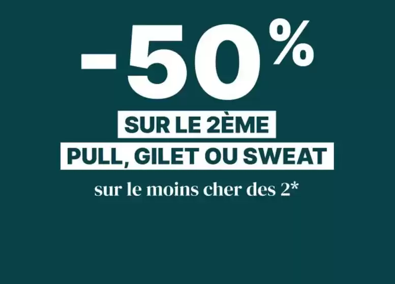 Catalogue Bonobo | -50% sur le 2ème pull, gilet ou sweat | 2026-10-05T00:00:00.000Z - 2026-10-31T00:00:00.000Z