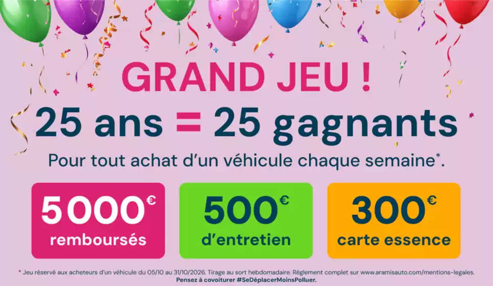 Catalogue Aramis Auto à Soissons | Grand jeu ! | 2026-10-05T00:00:00.000Z - 2026-10-31T00:00:00.000Z
