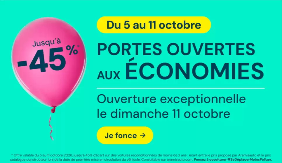 Catalogue Aramis Auto à Soissons | SOLDES jusqu'à -45 % | 2026-10-05T00:00:00.000Z - 2026-10-11T00:00:00.000Z