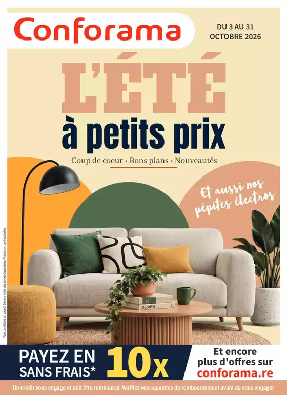 Catalogue Conforama | L'été à petit prix | 2026-10-06T00:00:00.000Z - 2026-10-31T00:00:00.000Z