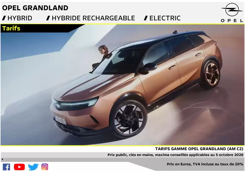 Catalogue Opel à Montluçon | Tarif Grandland AMC2 applicable au 5 octobre 2026 | 2026-10-07T00:00:00.000Z - 2026-12-31T00:00:00.000Z