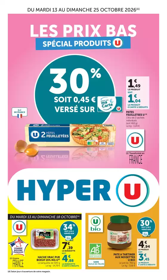 Catalogue Hyper U à Grigny (Essonne) | Catalogue Hyper U | 2026-10-13T00:00:00.000Z - 2026-10-25T00:00:00.000Z