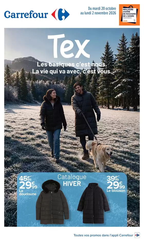 Catalogue Carrefour à Dammarie-sur-Saulx | TEX CATALOGUE HIVER | 2026-10-20T00:00:00.000Z - 2026-11-02T00:00:00.000Z