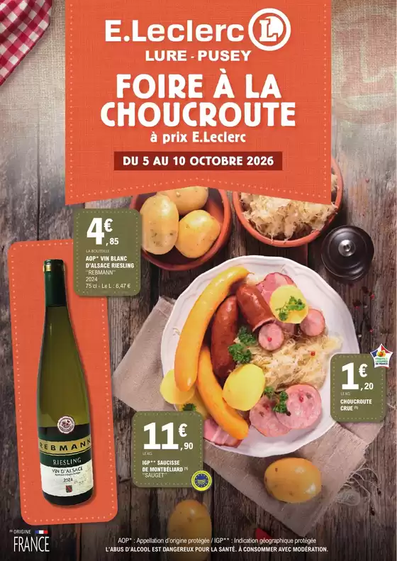 Catalogue E.Leclerc à Roumare | CHOUCROUTE 3 + PLATS CHAUDS | 2026-10-05T00:00:00.000Z - 2026-10-10T00:00:00.000Z